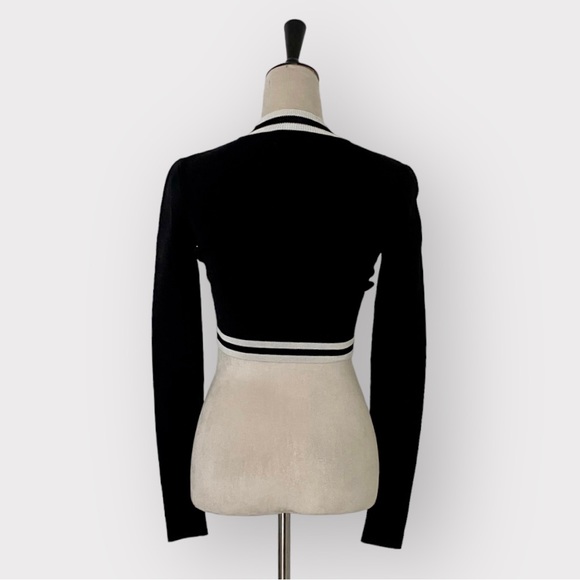 Superdown Janelle Striped Crop Top Black White - Picture 8 of 10